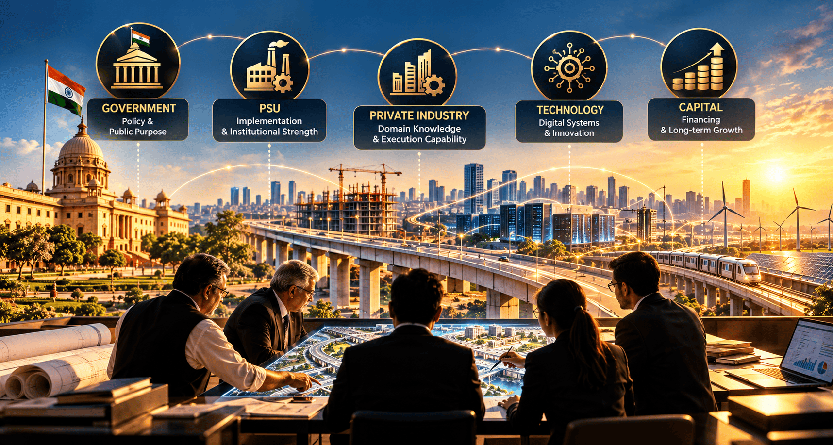 The New Partnership Model: Government + PSU + Private Industry + Technology + Capital